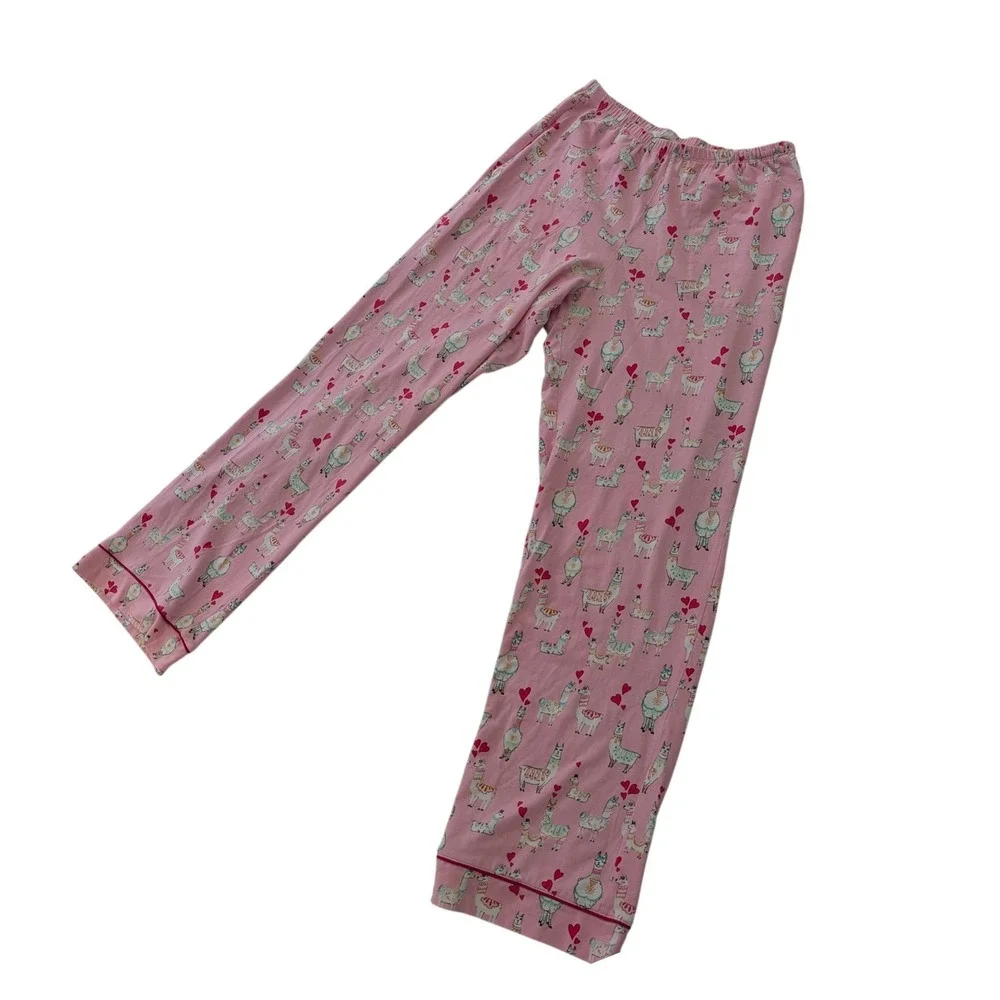 BedHead Pajamas Pink Llama Heart Print Organic Cotton Set‎ BH29728-4810 Small